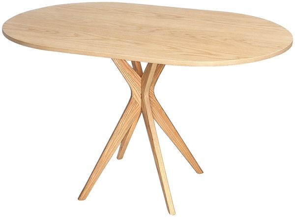 Ragaba ovaler Esstisch, Esche & MDF Eschenholzfurnier, 75x100 cm, Esche natur