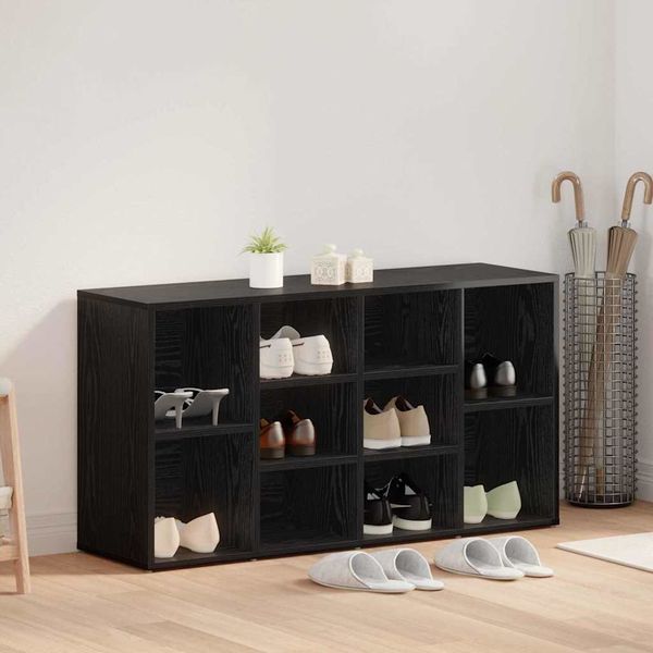 vidaXL Schuhbank Schwarz Eichen-Optik 103 x 30 x 54,5 cm Holzwerkstoff 875160