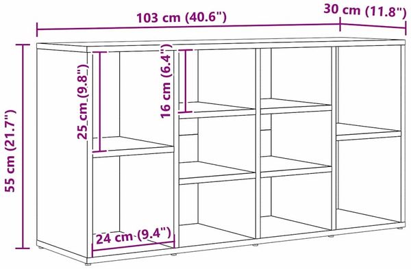 vidaXL Schuhbank Schwarz Eichen-Optik 103 x 30 x 54,5 cm Holzwerkstoff 875160 Bild 10