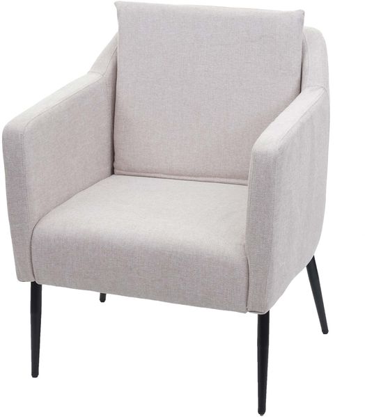 Lounge-Sessel HWC-H93a, Sessel Cocktailsessel Relaxsessel ~ Stoff/Textil creme-beige