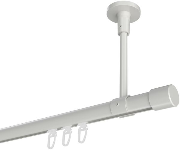 Innenlauf-Gardinenstangen-Set Sonette Santo 140 cm, 1-läufig, 20 mm Ø Weiß