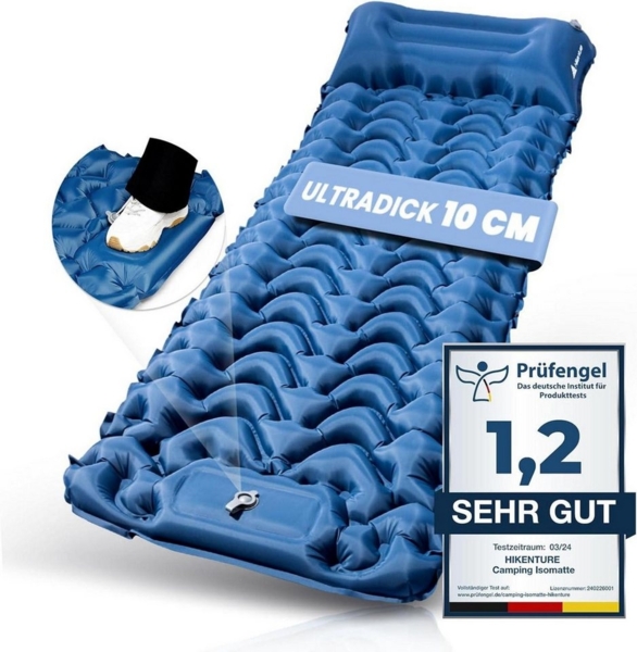 LuxusKollektion Campingstuhl Isomatte Selbstaufblasend 10cm Camping Outdoor Schlafmatte Fußpumpe