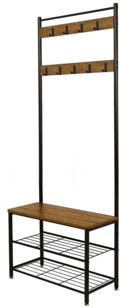 Mondeer Garderobenständer Kleiderständer, mit Sitzbank, 9 Abnehmbaren Haken Bild 4