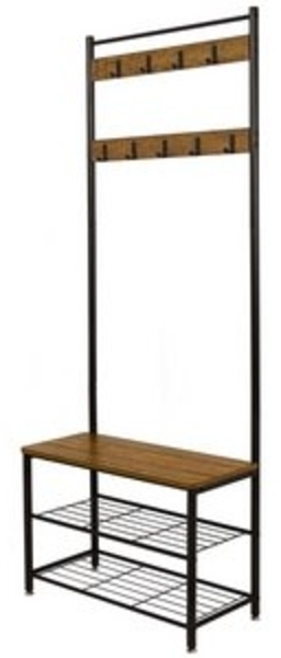 Mondeer Garderobenständer Kleiderständer, mit Sitzbank, 9 Abnehmbaren Haken Bild 6