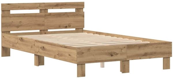vidaXL Bettrahmen mit LED Artisan-Eiche 135 x 190 cm Holzwerkstoff 3333955 Bild 5