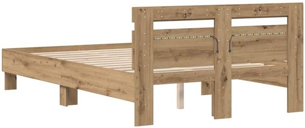 vidaXL Bettrahmen mit LED Artisan-Eiche 135 x 190 cm Holzwerkstoff 3333955 Bild 8