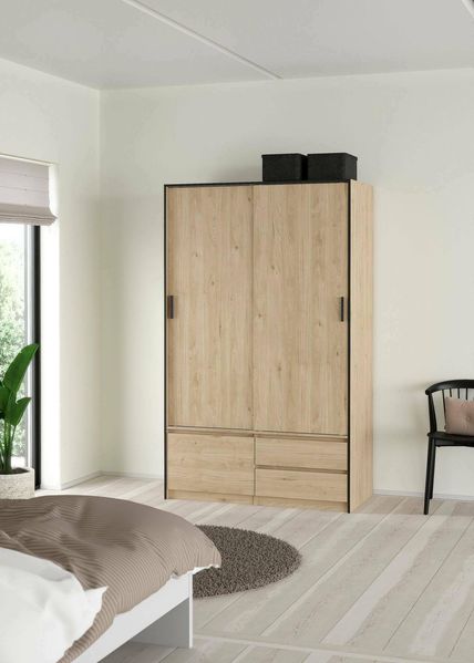 Dmora - Großer Mehrzweckschrank Melina, Multifunktionale Möbel, Schuhschrank, Besenschrank, 121x60 h200 cm, Eiche