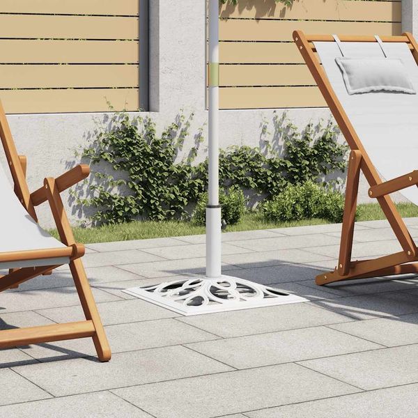 vidaXL Sonnenschirmständer Weiß 12 kg 49 cm Gusseisen 47867