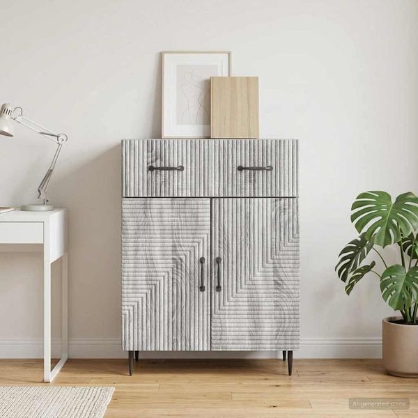 vidaXL Sideboard Graues Sonoma 66 x 34,5 x 89,5 cm Holzwerkstoff 894871