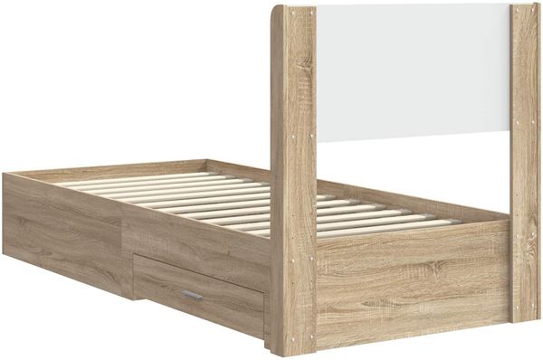 vidaXL Bettgestell mit Stauraum und Kopfteil Sonoma-Eiche 75 x 190 cm 3414525 Bild 8