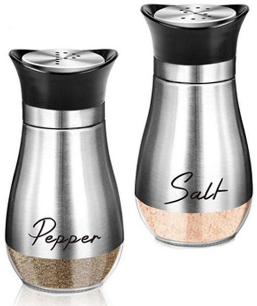 FELIXLEO Salz- / Pfefferstreuer Edelstahl Salz und Pfefferstreuer Set Glasflasche Gewürzspender, (1-tlg)