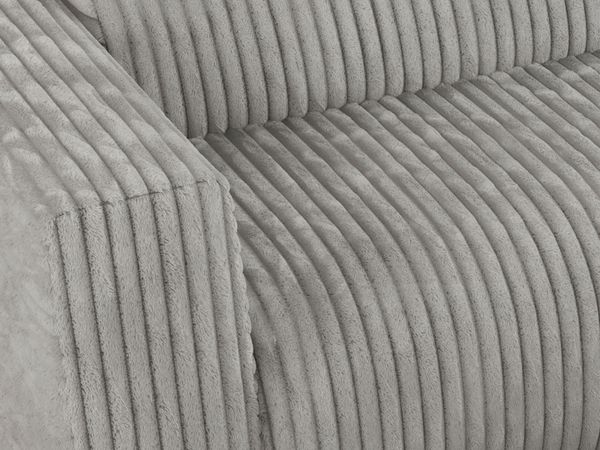 Ecksofa PASADENA, freistehendes Ecksofa, breite Armlehnen, Federsitz - links - Hellgrau Cord Bild 7