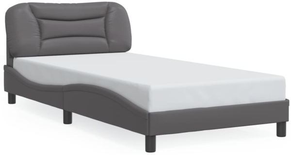 vidaXL Bettgestell ohne Matratze "Hvar" Grau 100x200 cm Kunstleder 3207984