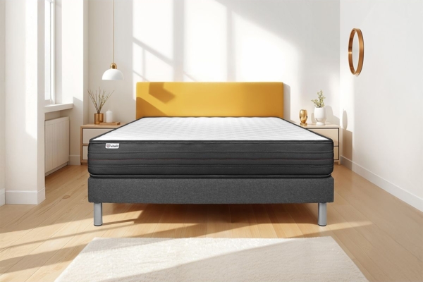 VITALPOWER matratze 150x200 cm + Bettgestell mit lattenrost, Härtegrad 4, Rückstellschaum, Höhe : 20 cm