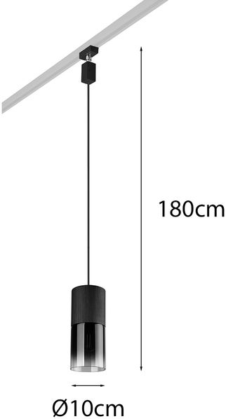 Pendelleuchte ROBIN mit Rauchglas Ø 10cm für DUOline Schienensystem Bild 3