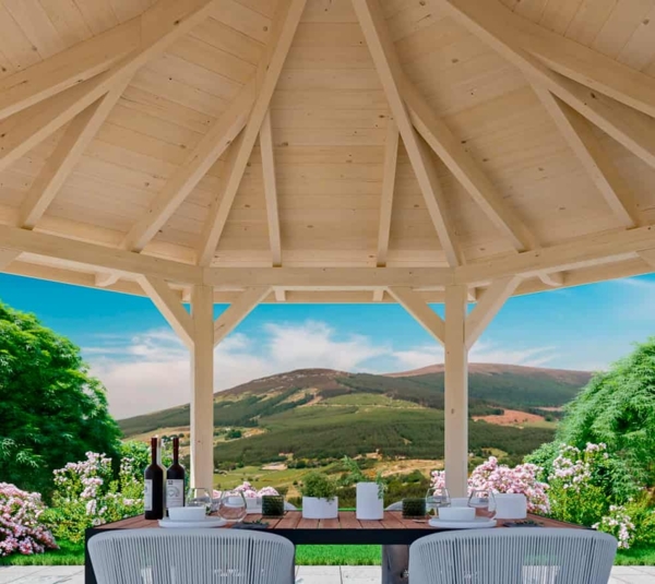 Skan Holz Holz Pavillon 6-Eck Nancy 2 | Natur |