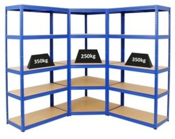 PROREGAL® Eckregal Mega Deal Otto, 1x Eckregal + 2x Schwerlastregal Slim Elephant S, Blau Bild 6