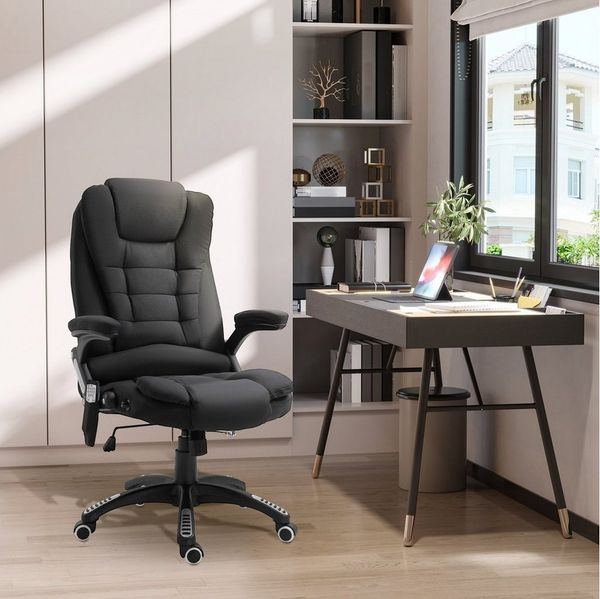 Vinsetto Massagesessel Chefsessel mit Massagefunktion höhenverstellbarer Drehstuhl ergonomischer Gamingstuhl Bürostuhl Massage Schwarz 67 x 74 x 116–126 cm