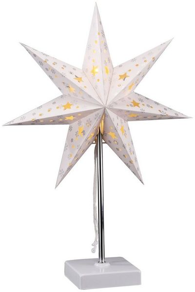 Spetebo LED Dekolicht LED Papierstern 33 x 13cm - Papierstern mit Standfuß, 2, LED, warmweiß, Weihnachtsstern Tischlampe ca. 50 x 33 cm