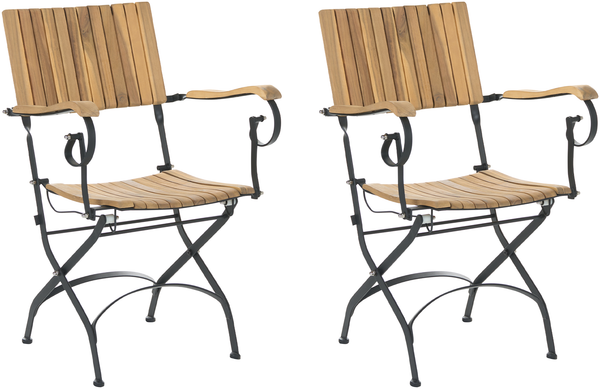 Gartenstuhl 2er Set LASCARI Akazienholz Hellbraun