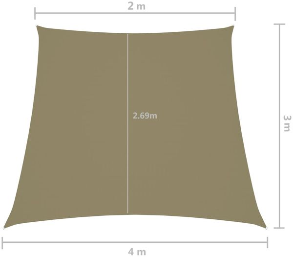 vidaXL Sonnensegel Oxford-Gewebe Trapezförmig 2/4x3 m Beige 135186 Bild 6