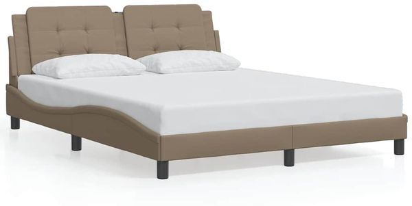 Doppelbett, Bettgestell Modernen ohne Matratze Cappuccino-Braun 160x200 cm Kunstleder d1943e
