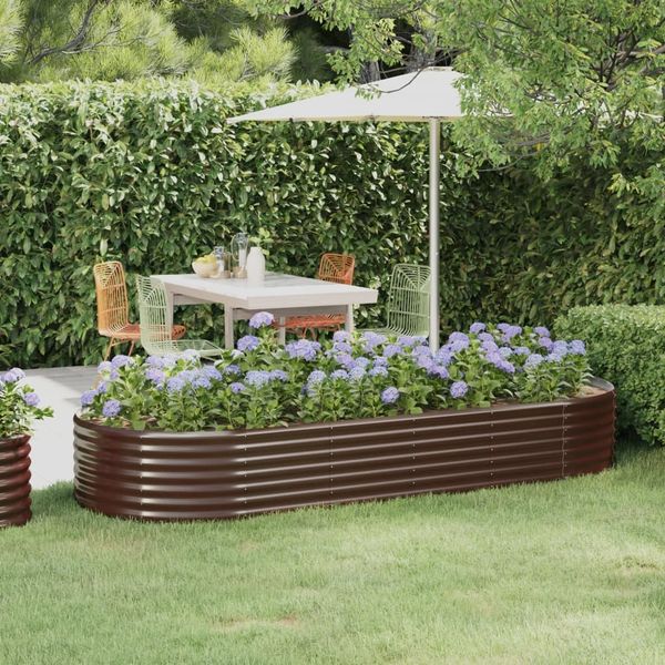 vidaXL Hochbeet Verzinkter Stahl 249x100x36 cm Braun 318995