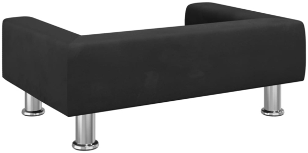 vidaXL Hundebett, Samt, Schwarz, 70 x 45 x 26.5 cm Bild 2