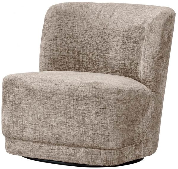 Sessel Atty aus Samt, modernes Design, sandfarben, drehbar, weiche Polsterung