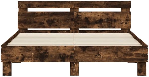 vidaXL Bettgestell mit Kopfteil LED-Beleuchtung Räuchereiche 140x200cm 3207550 Bild 7