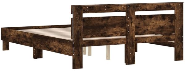 vidaXL Bettgestell mit Kopfteil LED-Beleuchtung Räuchereiche 140x200cm 3207550 Bild 9