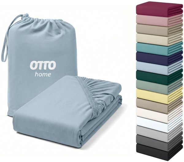 OTTO home Spannbettlaken Cremona, BASIC und PREMIUM Qualität, mit Elasthan, Baumwolle, Jersey (180 g/m), Gummizug: rundum, (1 Stück), Jersey Bettlaken ab Größe 90x200 cm, Strapazierfähig und langlebig