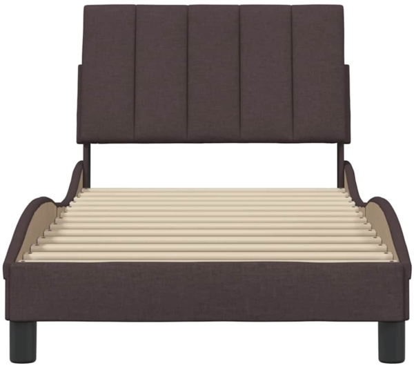vidaXL Bettgestell ohne Matratze "Hanko" Dunkelbraun 90x200 cm Stoff 3310366 Bild 4