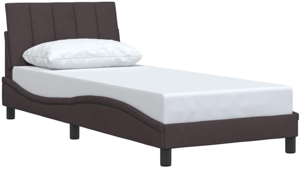 vidaXL Bettgestell ohne Matratze "Hanko" Dunkelbraun 90x200 cm Stoff 3310366 Bild 2