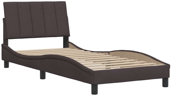 vidaXL Bettgestell ohne Matratze "Hanko" Dunkelbraun 90x200 cm Stoff 3310366 Bild 3