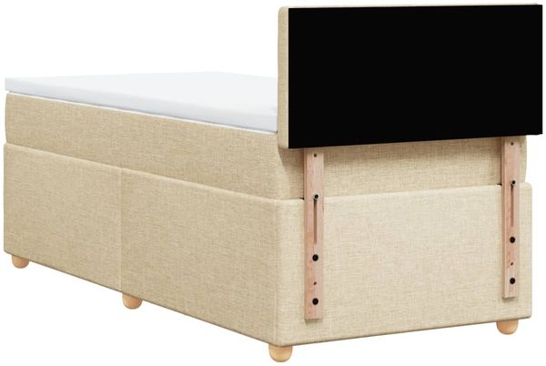 vidaXL Boxspringbett mit Matratze Creme 90x200 cm Stoff 3288882 Bild 8