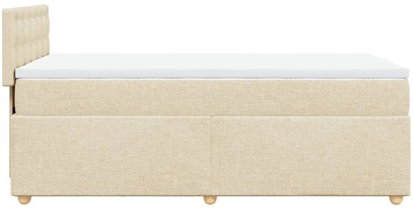 vidaXL Boxspringbett mit Matratze Creme 90x200 cm Stoff 3288882 Bild 7