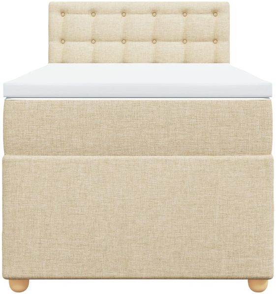 vidaXL Boxspringbett mit Matratze Creme 90x200 cm Stoff 3288882 Bild 6