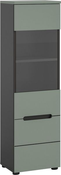 Home affaire Vitrine REHAT, TOPSELLER!, Höhe 125 cm, 1 Glastür, 1 Böden, 3 Fächer (1-St, stehend und hängend montierbar) Vitrinenschrank, Schrank, Glasvitrine, Wohnzimmervitrine