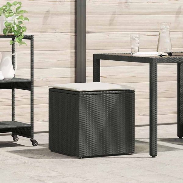 vidaXL Kissenbox mit Speicher Schwarz 50 x 50 x 50 cm Poly-Rattan 365408