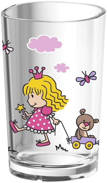 emsa Kinder-Trinkglas Kids, 0,2 Liter, Motiv: Princess, Bunt, 516274, Pink