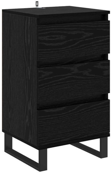 vidaXL Sideboard mit Schubladen Schwarz Eichen-Optik Holzwerkstoff 881716