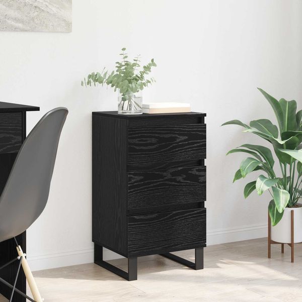 vidaXL Sideboard mit Schubladen Schwarz Eichen-Optik Holzwerkstoff 881716