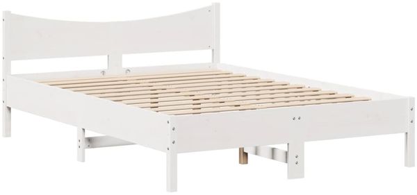 vidaXL Massivholzbett mit Kopfteil Weiß 160x200 cm Kiefer 3307039 Bild 5