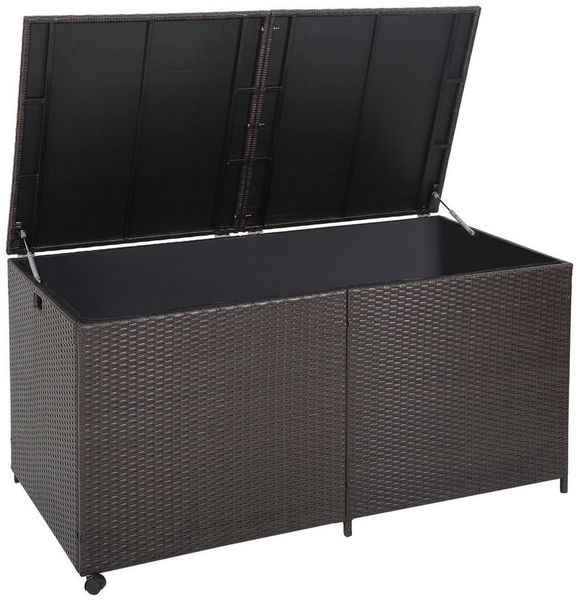 KOMFOTTEU Kissenbox Auflagenbox, mit Griffen und Rollen, 150 x 77 x 73 cm