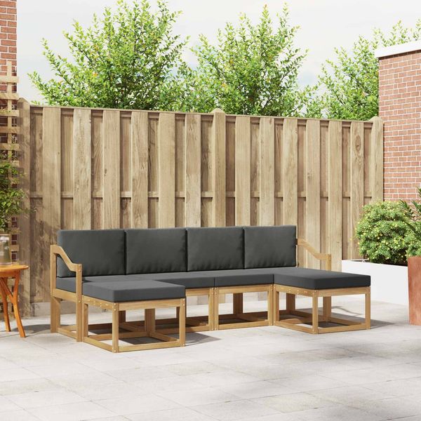 vidaXL Outdoor-Sofagarnitur 6 pcs Weiß und Anthrazit Polyester 3388031