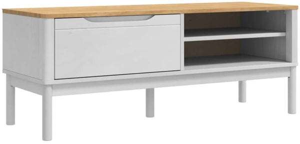 vidaXL Flurbank mit Schubladen Weiß 115 x 40 x 45 cm Massivholz Kiefer 42011244