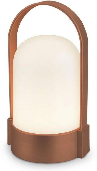 BRILONER - LED Tischlampe kabellos IP44 mit Touch, dimmbar in Stufen, USB-C, Akku tauschbar, Nachttischlampe, Leselampe, LED Lampe, Campinglampe, Tischleuchte, Akku Lampe, Outdoor, 9 x 8 x 15,5 cm, braun