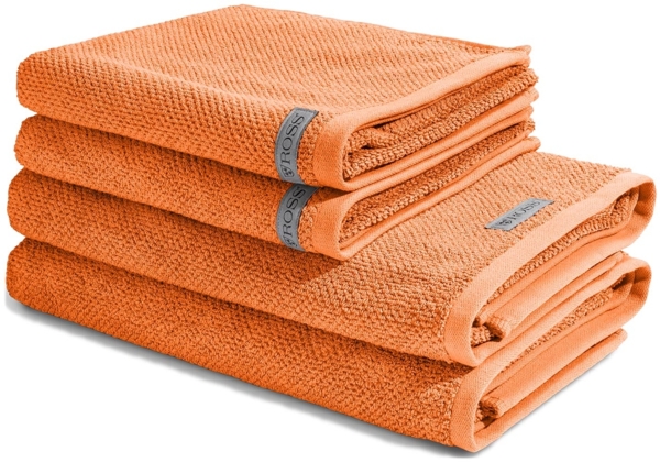 Ross Selection 4 tlg. Frottier-Set - 2 X Handtuch (50 X 100cm), 2 X Duschtuch (70 X 140cm) - 540 g/m2 - Orange