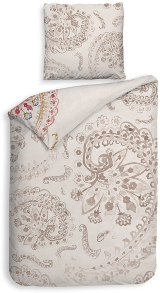 Heckett & Lane Mako-Satin Bettwäsche 135x200 Ruby natural Paisley rosa pink Bild 2
